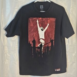 WWE Authentic Black and Red Graphic Tee